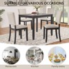 Aukfa 5-Piece Wood Dining Table Set for 4 - Modern Kitchen & Dining Room Table with 4 Beige Upholstered Chairs - 3 of 4