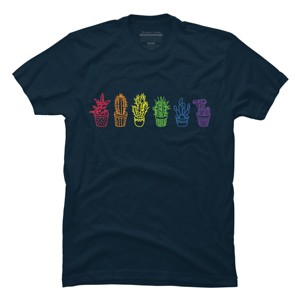 Adult Design By Humans Cactus Lover Succulent Rainbow Pride Garden By Avocato T-Shirt - 1 of 2