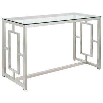 Merced Console Sofa Table with Glass Top Nickel - Coaster