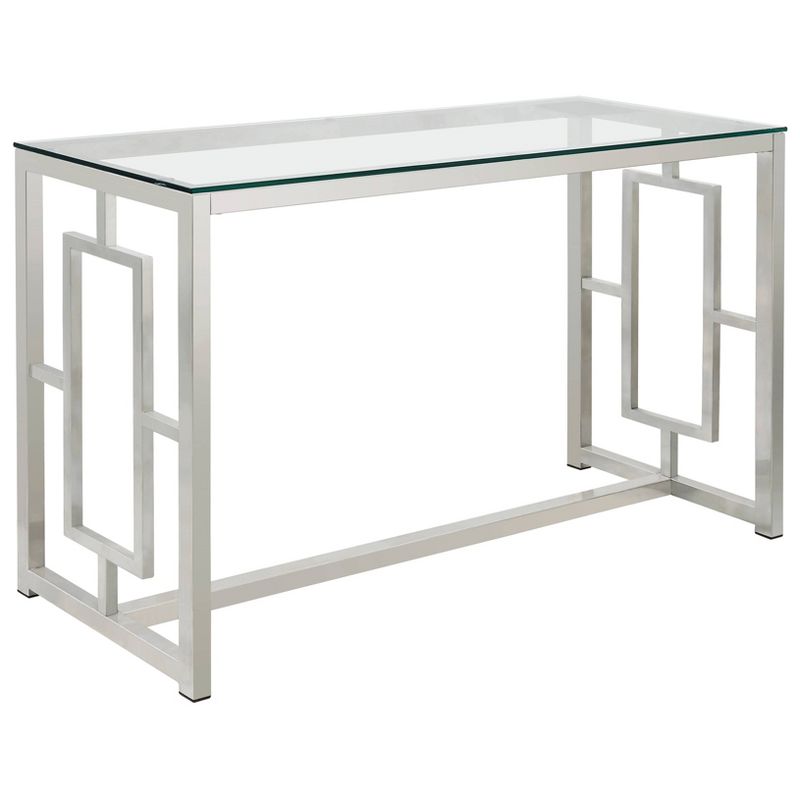 Merced Console Sofa Table with Glass Top Nickel - Coaster, 1 of 5