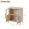 29" Modern Farmhouse Buffet Sideboard Cabinet: 2 Glass Doors + Shelves | Multi-Room Storage Solution for Kitchen - 2 of 4