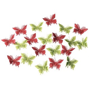 RN'D Toys Butterfly Ornament Clips - Red and Green - 24 Pack - 1 of 3
