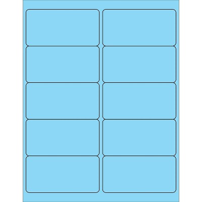 Tape Logic Rectangle Laser Labels 4" x 2" Pastel Blue 1000/Case (LL178BE)