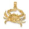 Black Bow Jewelry 14k Yellow Gold 2D Blue Crab Pendant - 3 of 4