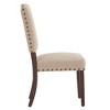 Set of 2 Iverson Nailhead Trim Brown Finish Linen Side Chairs - Inspire Q - 4 of 4