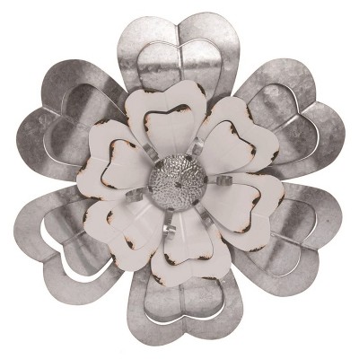 Transpac Metal 19.5 in. Multicolor Spring Accent Flower with Layered Petals