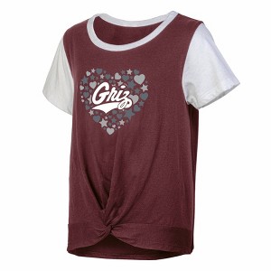 NCAA Montana Grizzlies Girls' White Tie T-Shirt - 1 of 3
