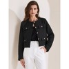 INSPIRE CHIC Women's Cropped Tweed Long Sleeve Button Down Fall Winter Work Business Blazer - 2 of 4