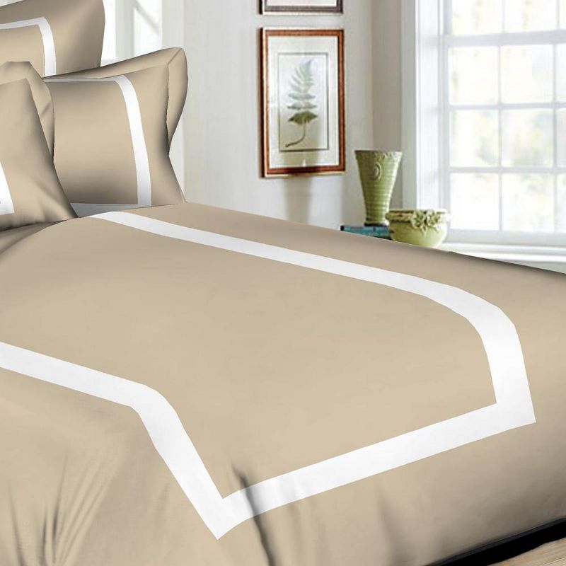 Circles Home 300TC Hotel Style Taupe Duvet Set, 3 of 4