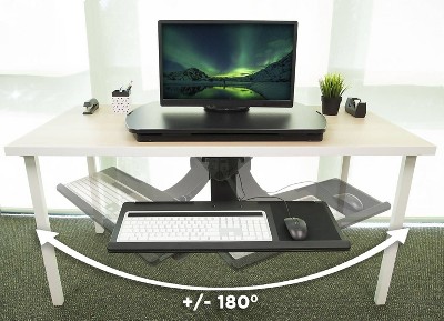 Black Adjustable Under Desk Keyboard and Mouse Drawer with Wrist Rest
