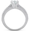 Pompeii3 1 Ct Diamond Engagement Ring Multi Row 14k White Gold - 3 of 4