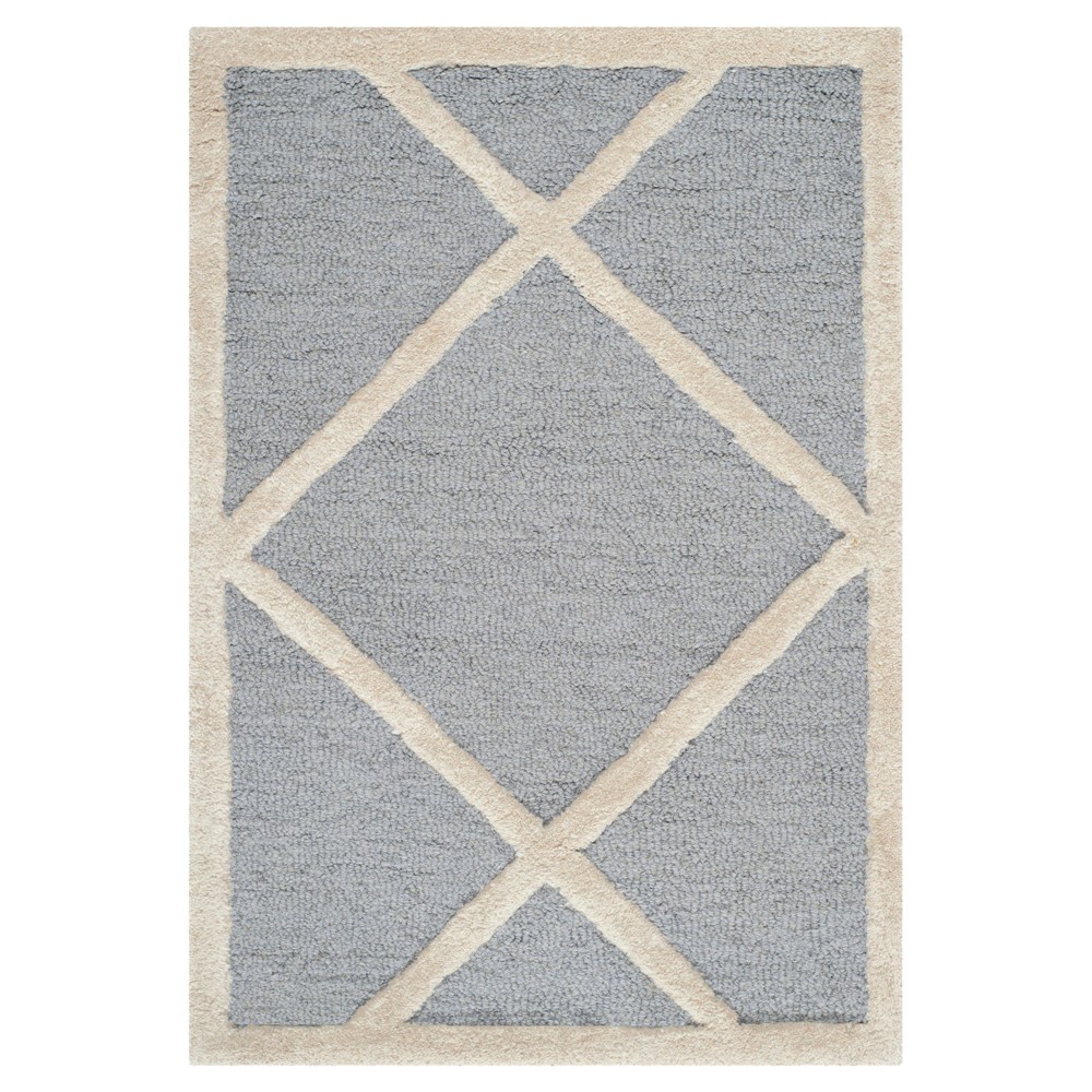 2'x3' Reave Geometric Area Rug Silver/Ivory - Safavieh