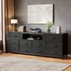 63” Long Dresser TV Stand for 65 to 75 inch TV Black Dresser with 10 Fabric Drawers Chest Closet Center with Power Outlet LED Light - 4 of 4