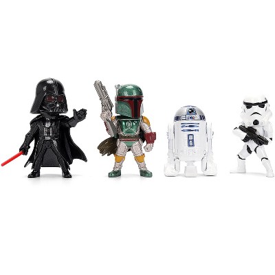 Set of 4 Diecast Figures "Star Wars" Movie Franchise "Metalfigs" Series Diecast Models by Jada