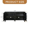 63'' Large Storage Cabinet with Metal Handle, Carved Flower Doors, Wooden Mordern Sideboard Console with Adjustable Shelves - Leovsnove - 3 of 4