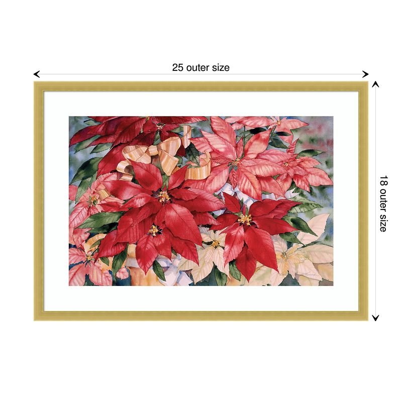 Amanti Art Poinsettia by Kathleen Parr McKenna Wood Framed Wall Art Print 25 in. x 18 in., 4 of 6