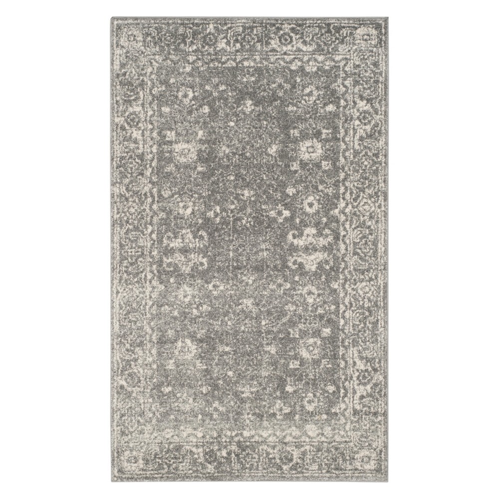 2'2inx5' Asteria Evoke Rug Gray/Ivory - Safavieh