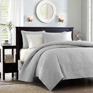 Sapphtopaz Bedding Comforter Set Classic Solid Color with Patterned Quilting Quilt Set - 1 of 3