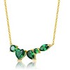 Guili Sterling Silver 14k Gold Plated Mixed Cut Emerald Cubic Zirconia Cluster Necklace, an eye-catching and vibrant statement jewelry. - 2 of 2