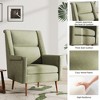 High-Back Mid-Century Chair with Wood Legs, Green - 4 of 4