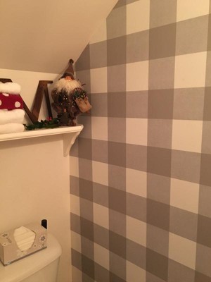 Buffalo Plaid Peel & Stick Wallpaper Black - Threshold™ : Target