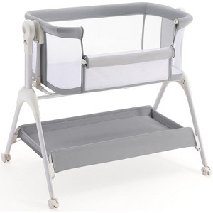 MYKKO 5-in-1 Pack and Play, Baby Bassinet Bedside Sleeper with Diaper Changer, Storage Bag & Music Box, Portable Baby Crib with Carry Bag - 1 of 4