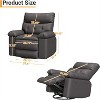 Acekool Power Recliner Chair with Heat & Massage, Swivel Rocker, USB Port, Cup Holders, Side Pockets, Extra-Wide Seat, Living Room - 3 of 4