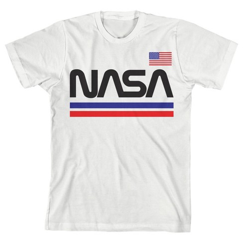 Nasa Red White And Blue Logo White T-shirt Toddler Boy To Youth Boy : Target