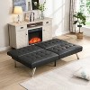 67.32'' WOOD FRAME, STAINLESS LEG, FUTON, SOFA BED BLACK PVC - 3 of 4