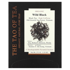 The Tao of Tea Organic Black Tea, Wild Black, 15 Pyramid Sachets, 1.32 oz (37.5 g) - 1 of 3