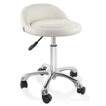 Saloniture Rolling Hydraulic Salon Stool with Low Backrest - Adjustable Swivel Chair for Spa or Medical Office
