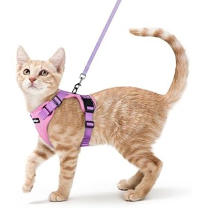 rabbitgoo Cat Harness and Leash for Walking, Easy Control Breathable Reflective Strips Jacket, Pink & Purple, XS - 1 of 1