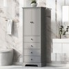 XINGHANZHENXUAN Gray Storage Cabinet with 2 Doors and 4 Drawers for Bathroom, Office, Adjustable Shelf - 2 of 4