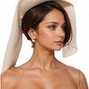 Anna-Kaci Women's Bow Dangle Heart Drop Earrings Gold Tone Playful Love Design- Gold - 4 of 4