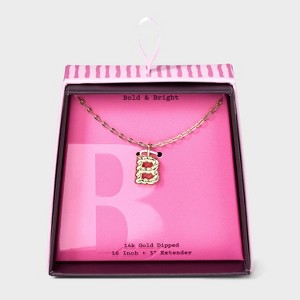 14K Gold Dipped Twisted Bubble Initial Necklace - A New Day™ Gold - 1 of 4