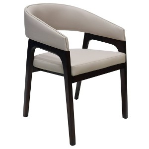 Leisuremod Cali U-Shaped Dining Arm Chair with Leather Upholstery, Open Back Design for Modern Kitchen and Home - 1 of 4