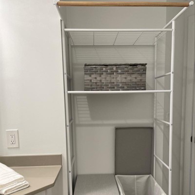 Skywin Over The Washer Storage Shelf - Easy to Assemble Laundry Storage, Laundry Shelf for Over Washer or Dryer with Adjustable Height and Width, No