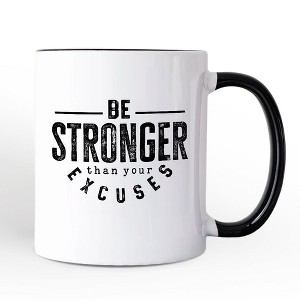 Be Stronger Than Your Excuses Mug, Motivational Gym Workout Fitness Gift | OrnamentallyYou - 1 of 4