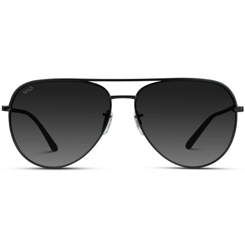 Women's Black Aviator Sunglasses