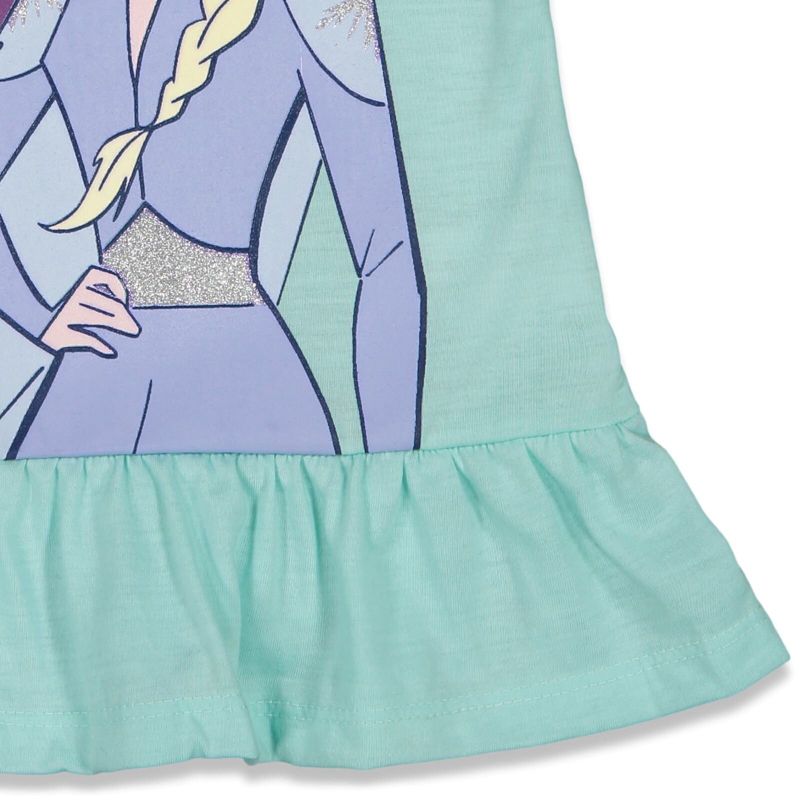 Disney Frozen Princess Anna Elsa Baby Girls T-Shirt and Shorts Outfit Set - Toddler , 5 of 9