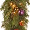 National Tree Company Pre-Lit Artificial Christmas Garland, Green, Kaleidoscope, White Lights, With Ball Ornaments, Berry Clusters, Plug In,6 Feet - 3 of 3