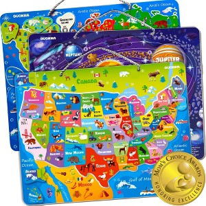 QUOKKA Maps Jigaw Puzzles for Kids 3 4 5 Years Old - Wooden | Magnetic - 1 of 4