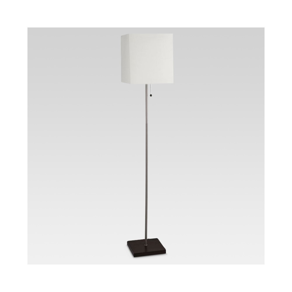 Square Stick Floor Lamp Silver (Includes LED Light Bulb) - Threshold