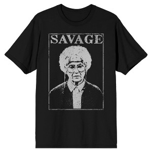 Golden Girls Golden Girls  Sophia Is Savage Mens Tee on Black Adult Crew Neck Short Sleeve T-shirt - 1 of 3