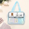 Unique Bargains Women's Clear Letter D Makeup Bag Blue 1 Pc - 2 of 3