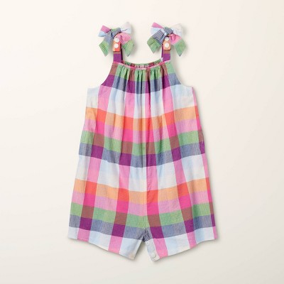 Toddler Adaptive Tie-Shoulder Plaid Romper - kate spade new york x Target Red/Pink/Green/Blue