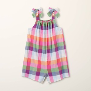 Toddler Adaptive Tie-Shoulder Plaid Romper - kate spade new york x Target Red/Pink/Green/Blue - 1 of 3