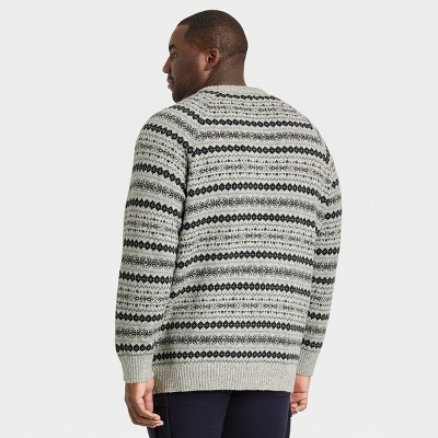 Sankt Mens Turtleneck Jacquard Loose Fit Pullover Sweater Tops