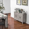 47" Farmhouse Buffet Cabinet with MDF, Sideboard Design, 4 Barn Doors and 2 Adjustable Shelves, Coffee Bar Cabinet for Living Room - 2 of 4