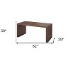 HomeRoots 62" Brown Wood Computer Desk - 3 of 4